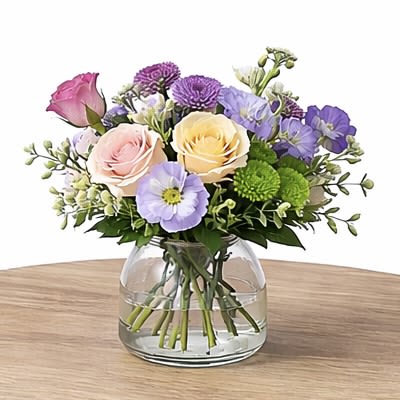 Noam - Pleasantness - Noam, a soft gentle floral mix pf roses, carnations, daisies and chrysanthemums.