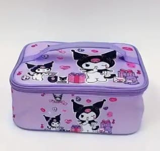 Lavender storage box with cartoon cat and gift illustrations
