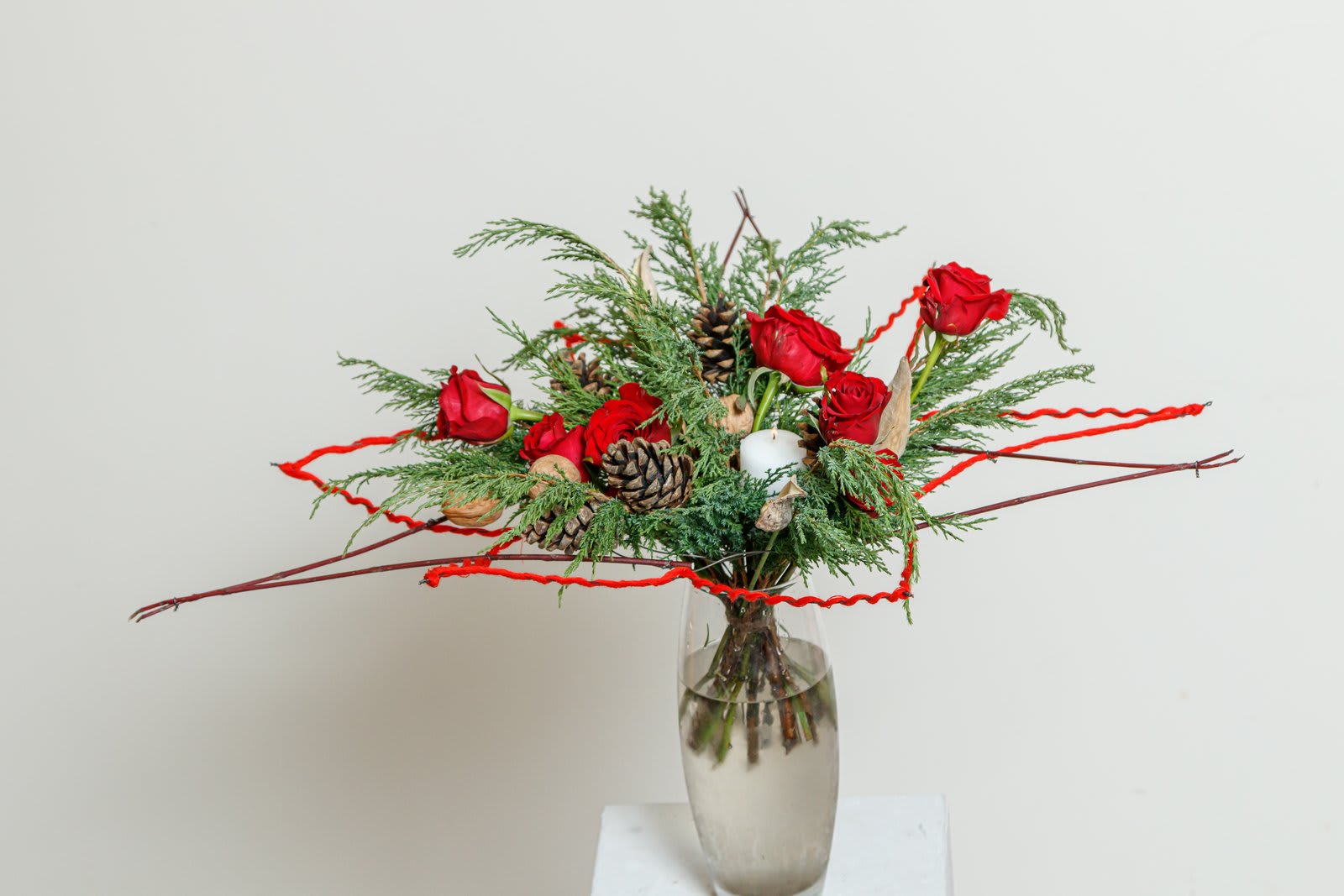 Holiday floral arrangement for seasonal celebrations