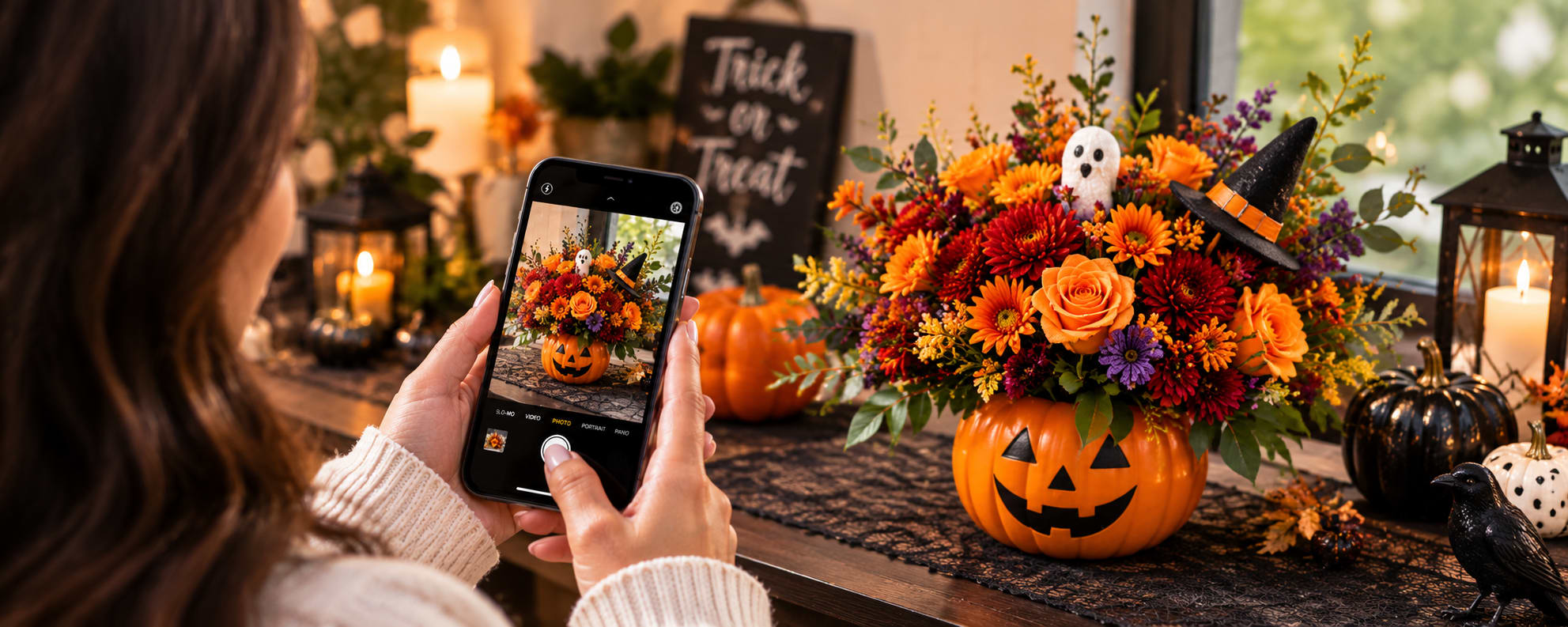 Halloween flower arrangement 