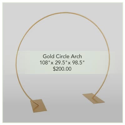 Flower Mill - Gold Circle Wedding Arch Rental