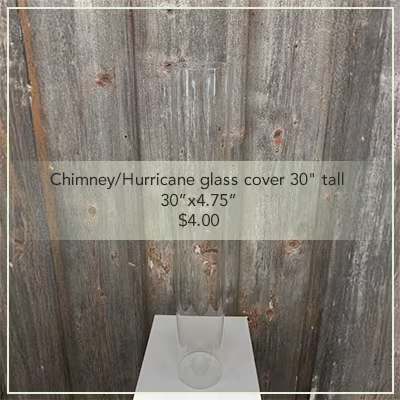 Flower Mill Glass Hurricane Chimney Wedding Rental