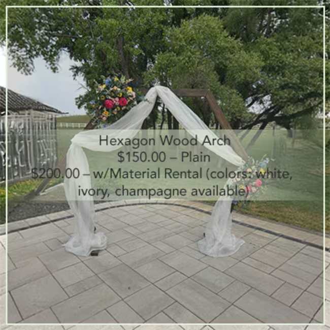 Flower Mill -  Wood Hexagon Wedding Arch Rental