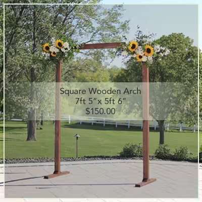Flower Mill - Wood Square Wedding Arch Rental