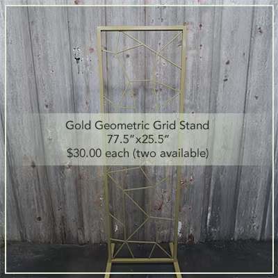 Flower Mill Gold Geometric Wedding Rental Stand