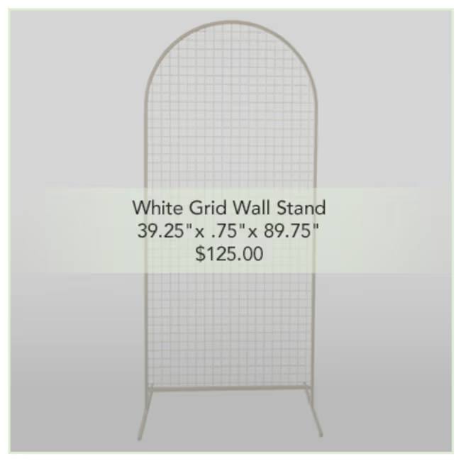 Flower Mill White Grid Wall Wedding Rental
