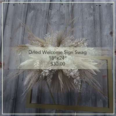 Flower Mill Dried Floral Swag wedding rental