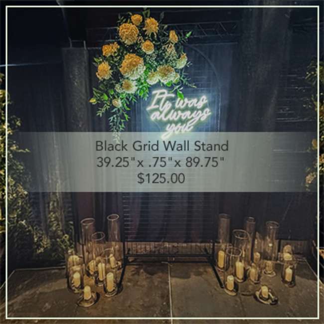 Flower Mill Black Grid Wedding Rental