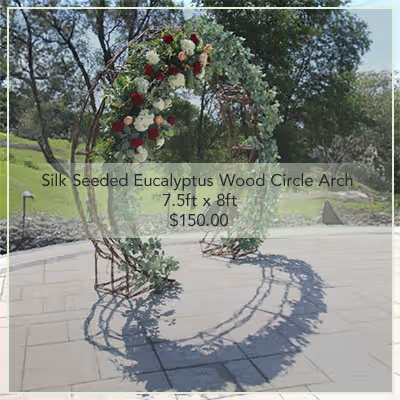 Silk seeded eucalyptus Wood Circle Wedding Arch