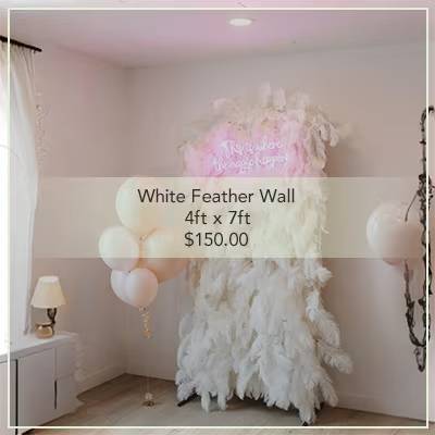 Flower Mill White Feather Wall Wedding Rental