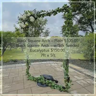 Flower Mill - Black Square Wedding Arch Rental