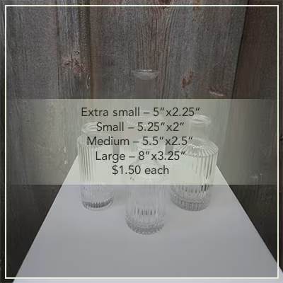 Flower Mill Ribbed Pleated Bud Vase Wedding Rental