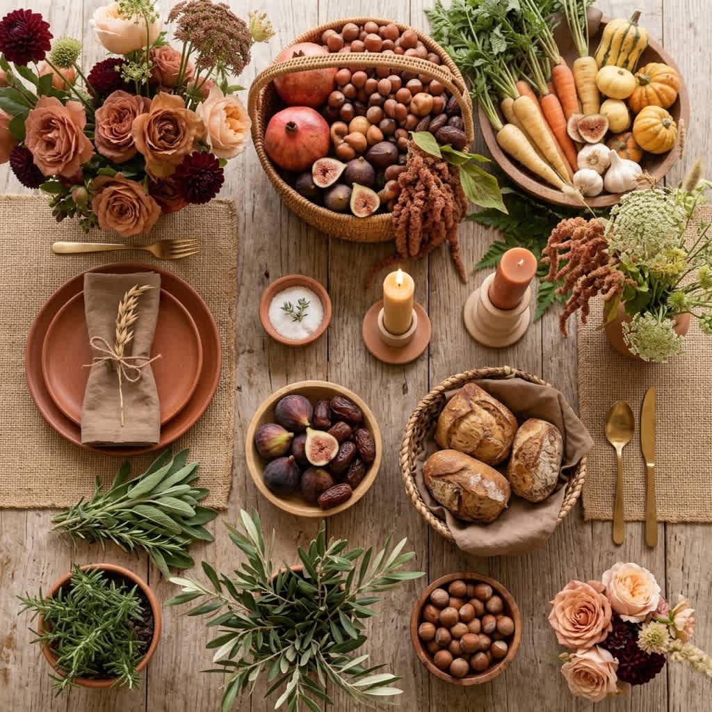 Tablescape Storytelling: Incorporating Earth Tones, Fruits, and Botanicals