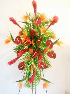 Tropical Flower Funeral Arrangement