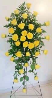 All yellow funeral arrangement