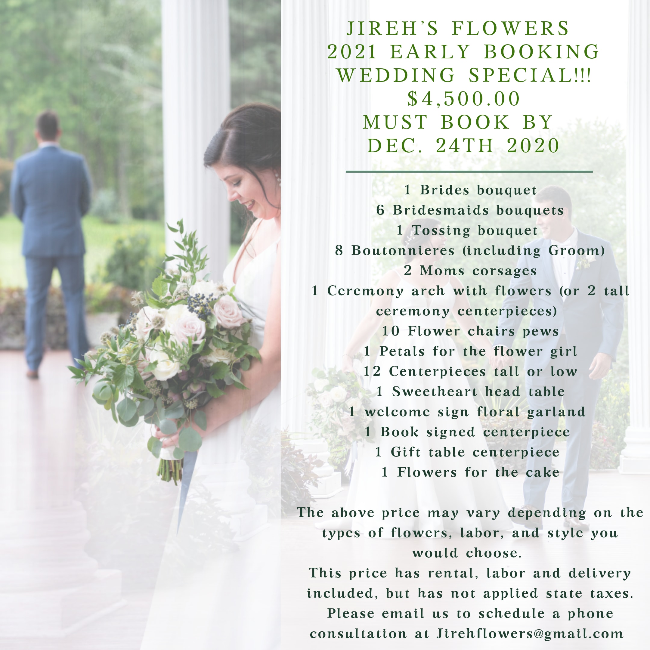 Wedding Floral pricing 