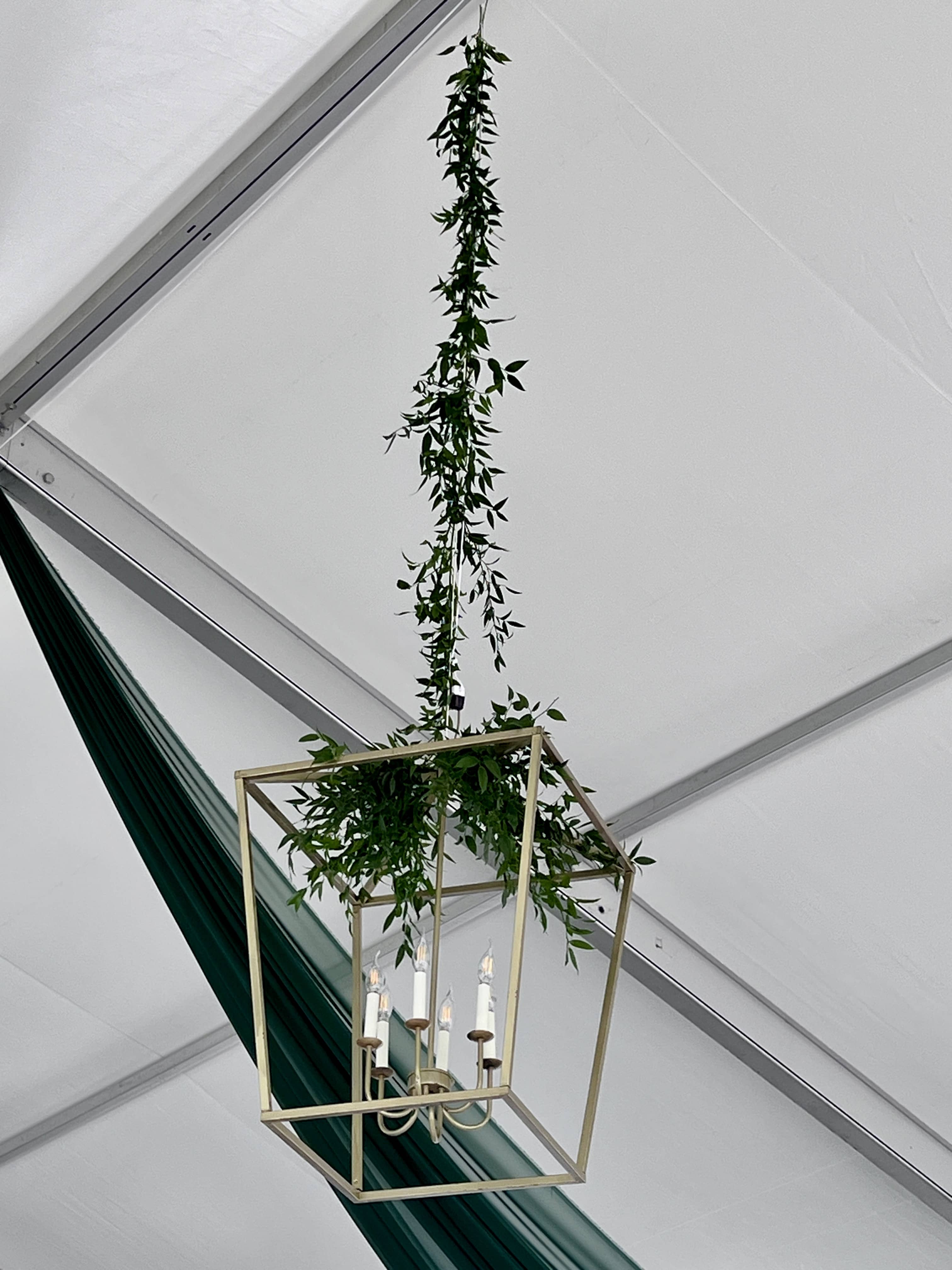 Greenery on lanterns