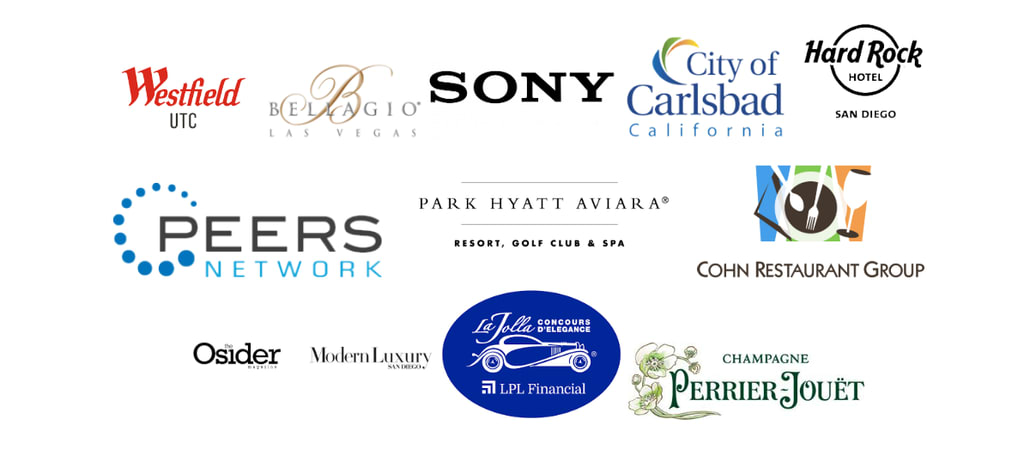 White background and a collage of company logos of both clients and partners to Flowers by Azaela
