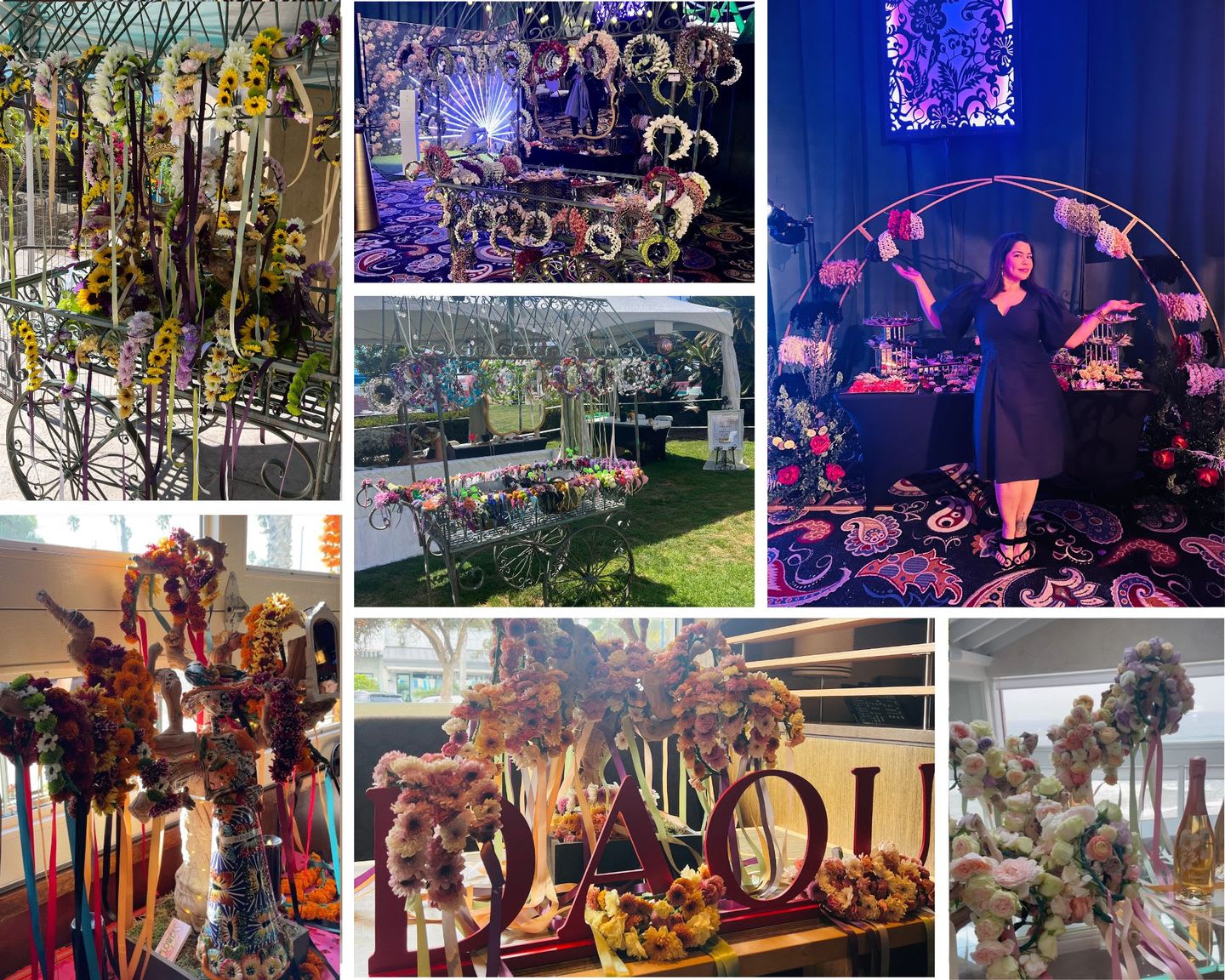 Collage of flower crown stations