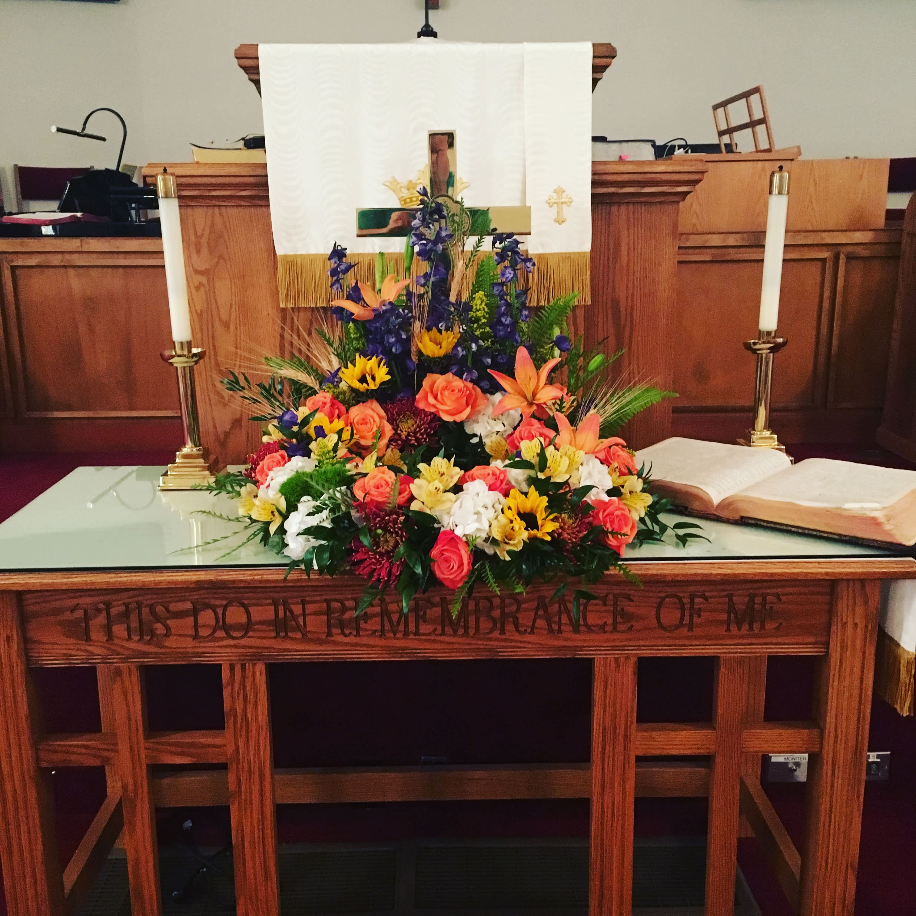 Sympathy flowers for the service