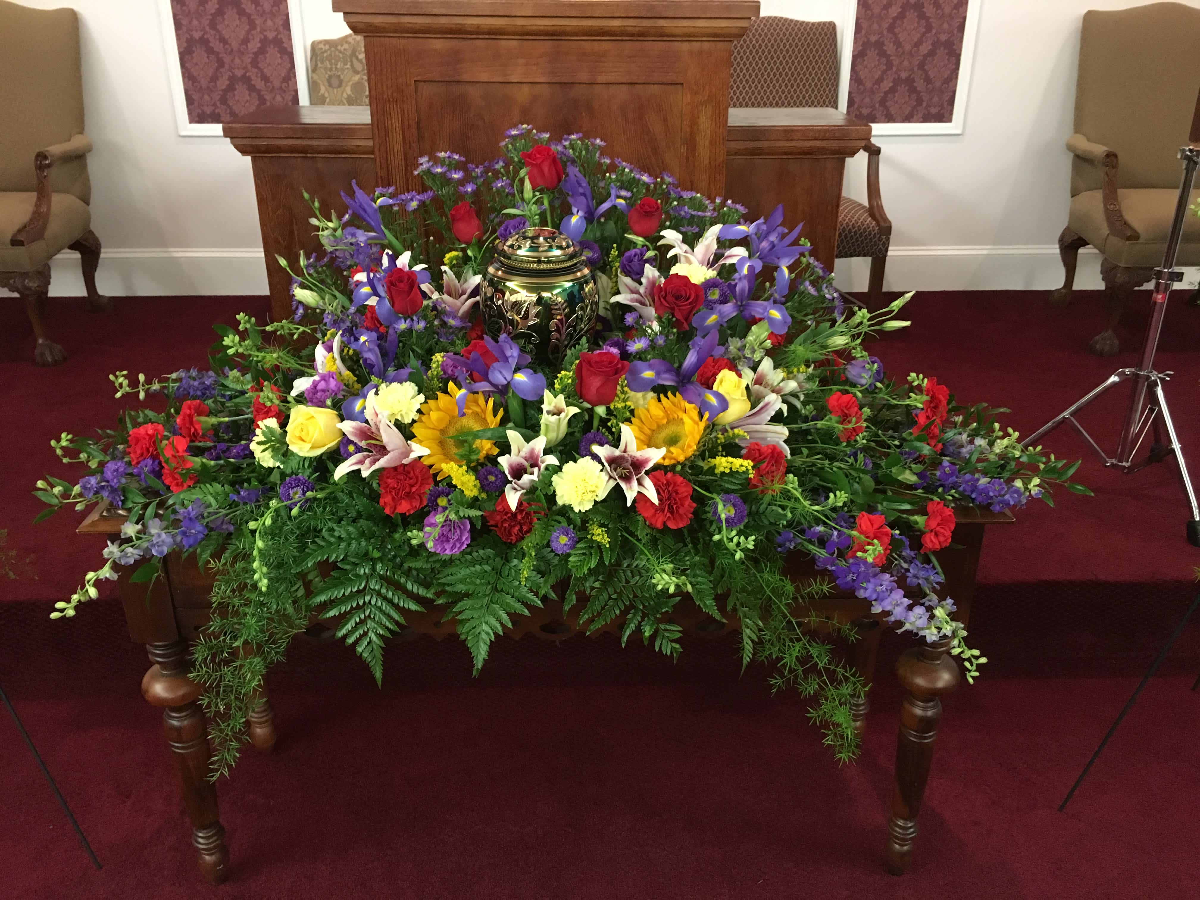 Flowers for a funeral service
