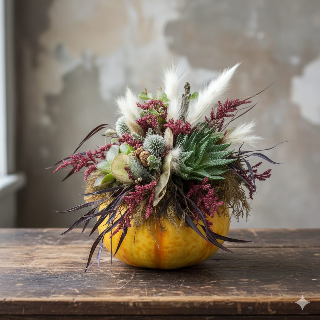 Fall flower arrangement with texture and roses, available for delivery in Tumwater, WA.