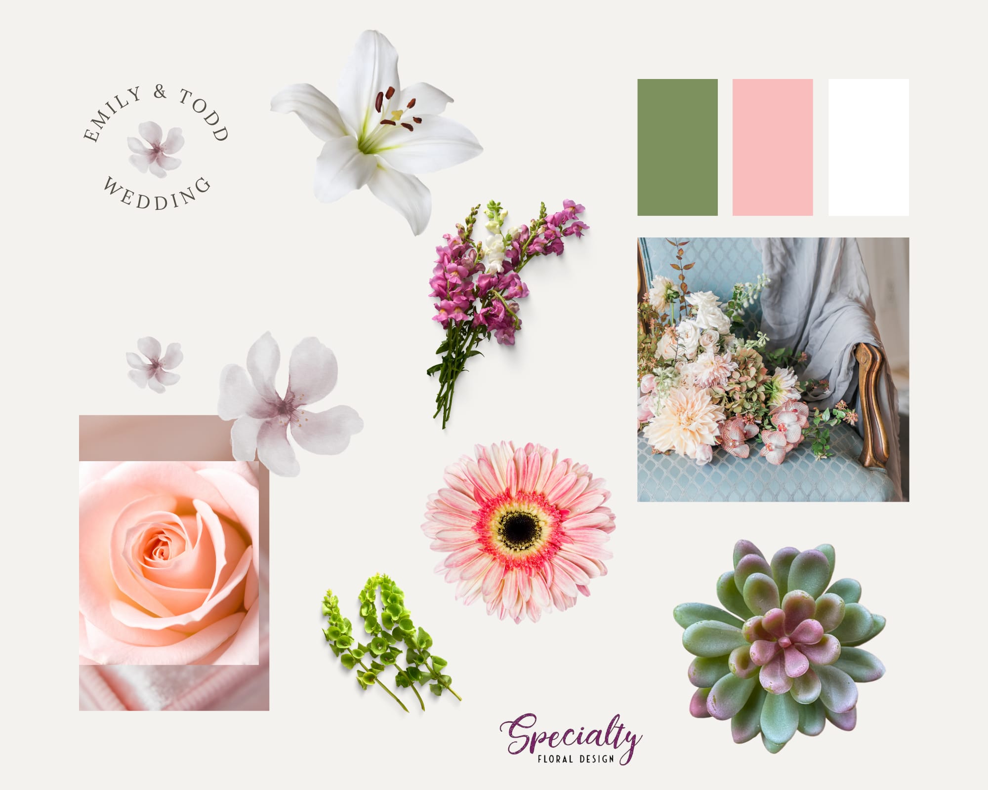 Wedding Flowers mood board