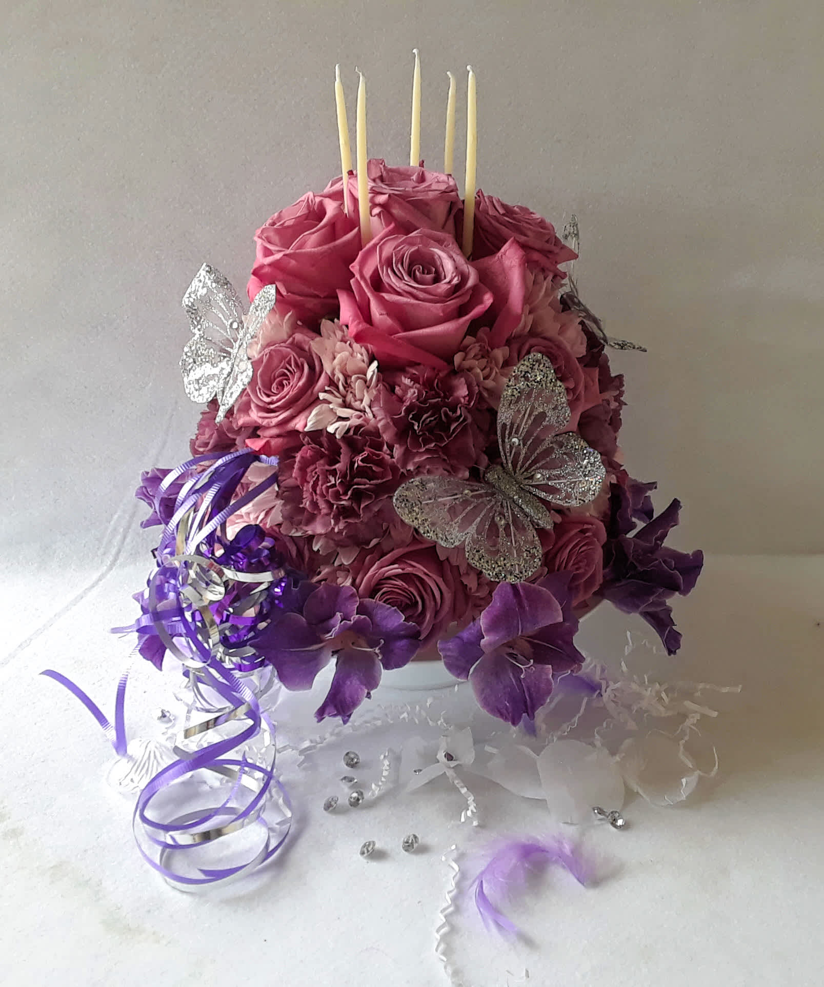 Birthday Cake Flower Arrangements