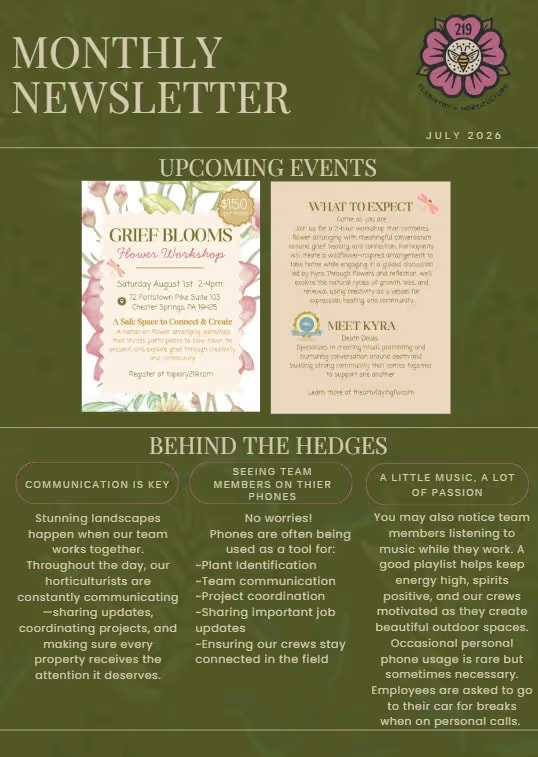 Monthly Newsletter