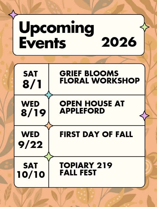 Topiary 219 Event Calendar