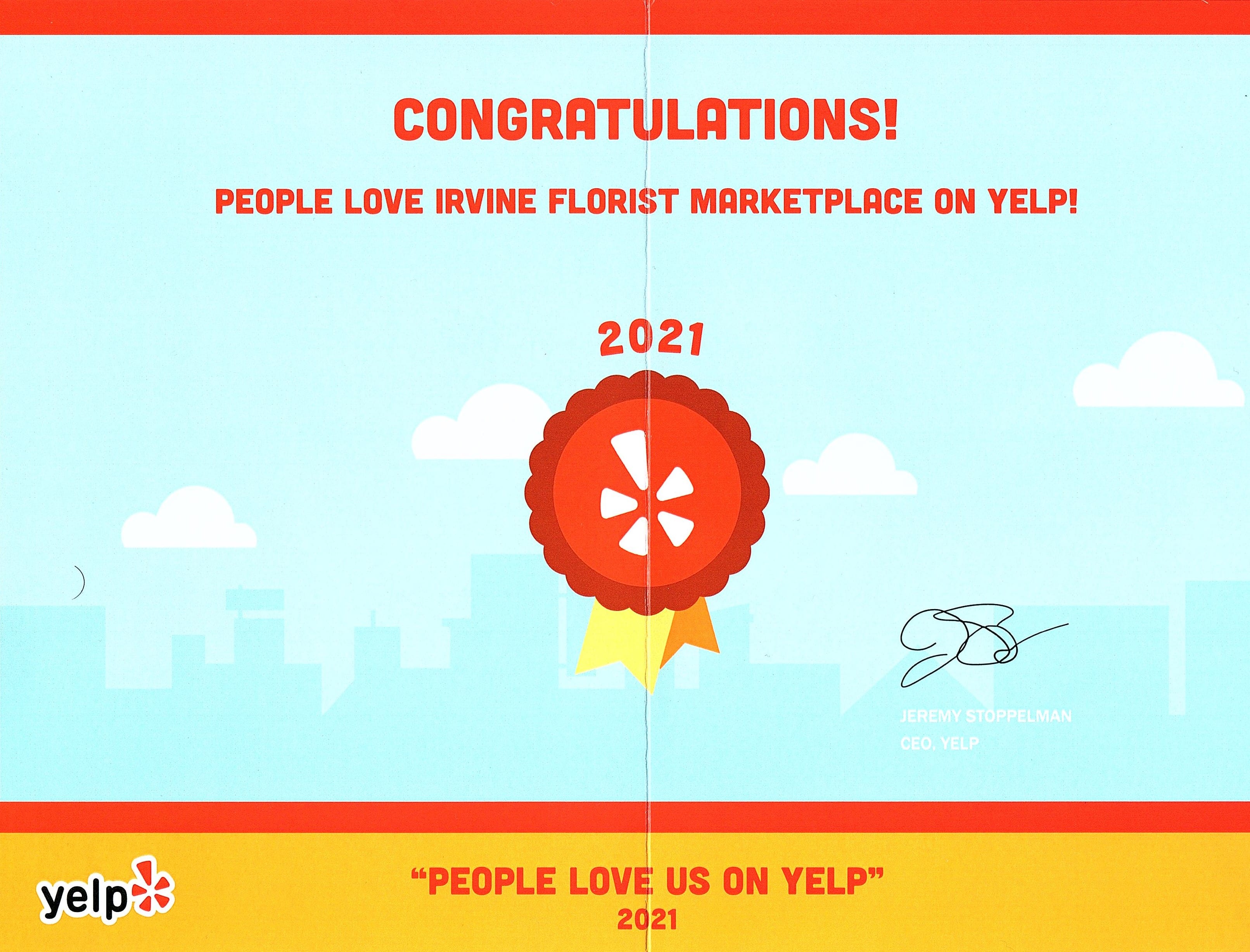 5* STAR RATING - BEST FLORIST - ORANGE COUNTY-  Yelp