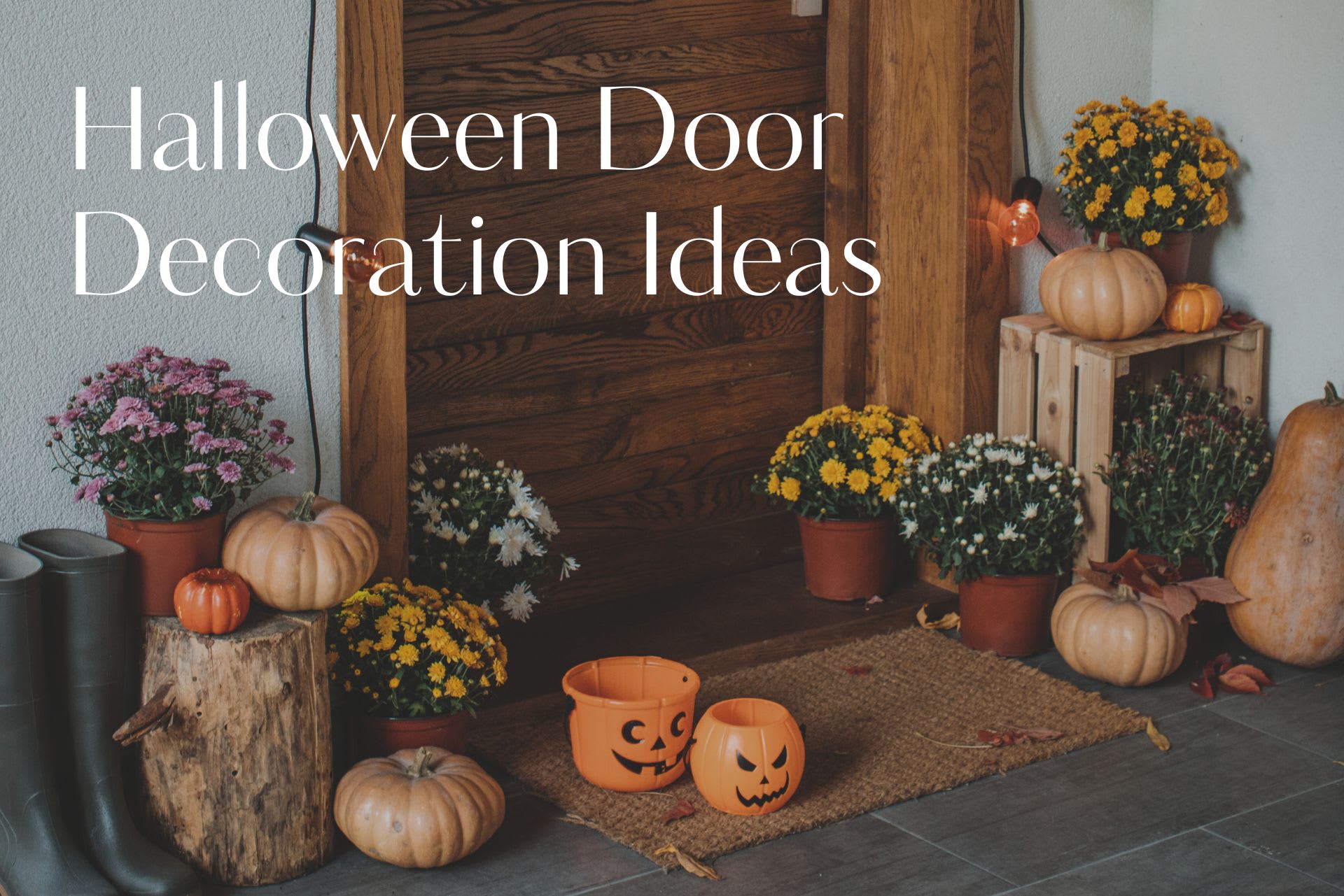 Fresh Flower Ideas for Halloween Door Decorations