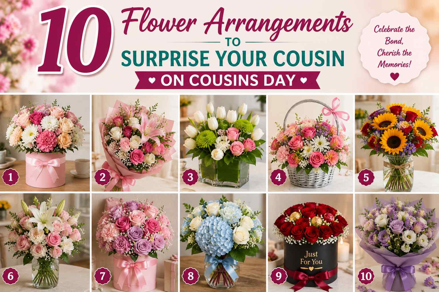 10 Flower Arrangements to Surprise Your Cousin on Cousins Day