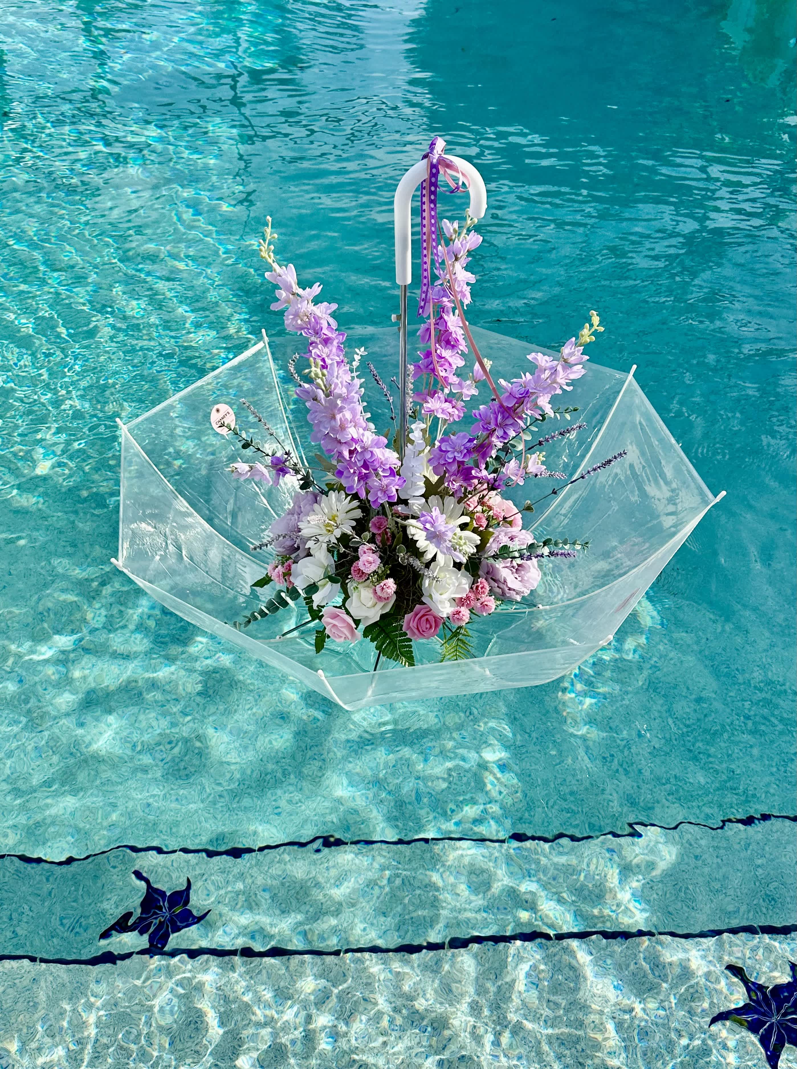 Pool Floral Umbrella Design