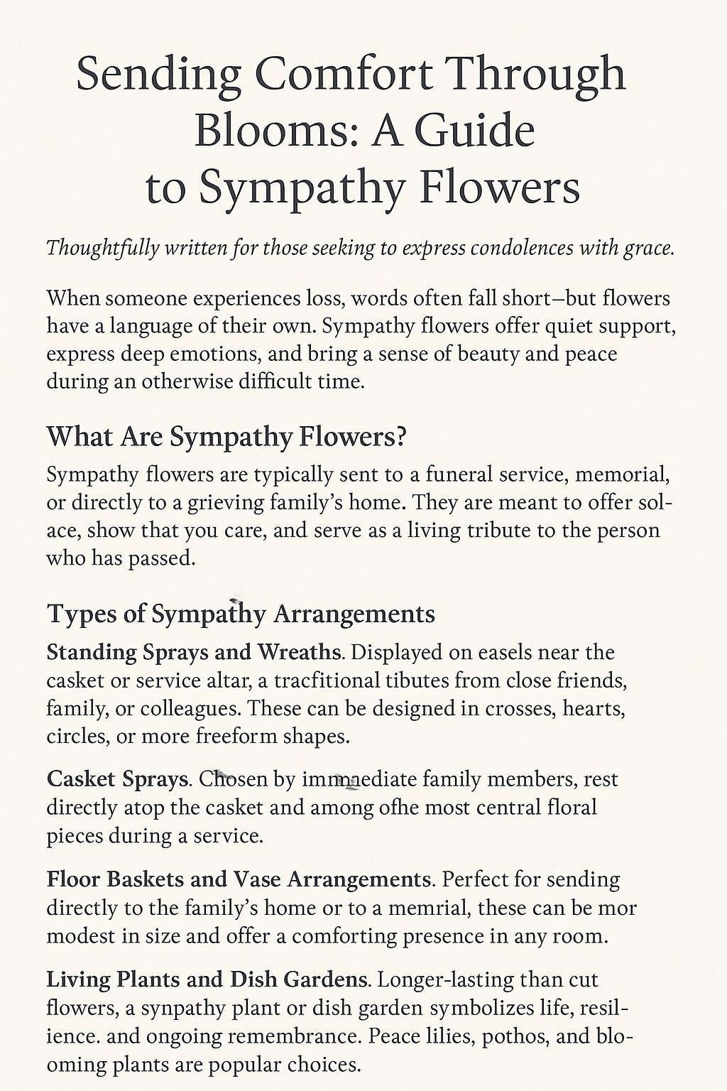 Sending Comfort Through Blooms