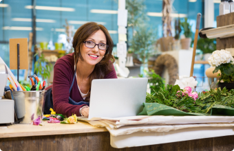 A BloomNation florist processes online order