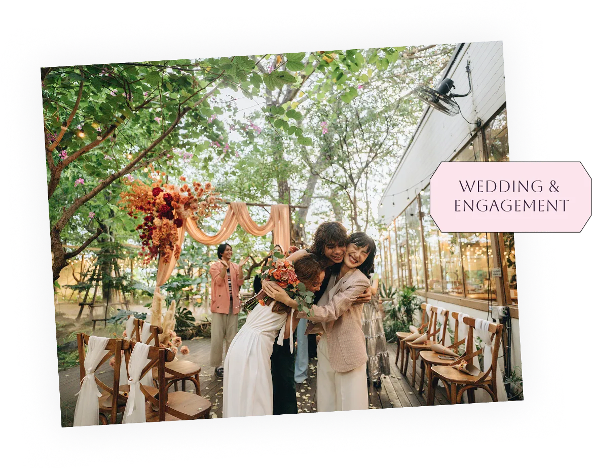 Wedding ceremony with floral decorations