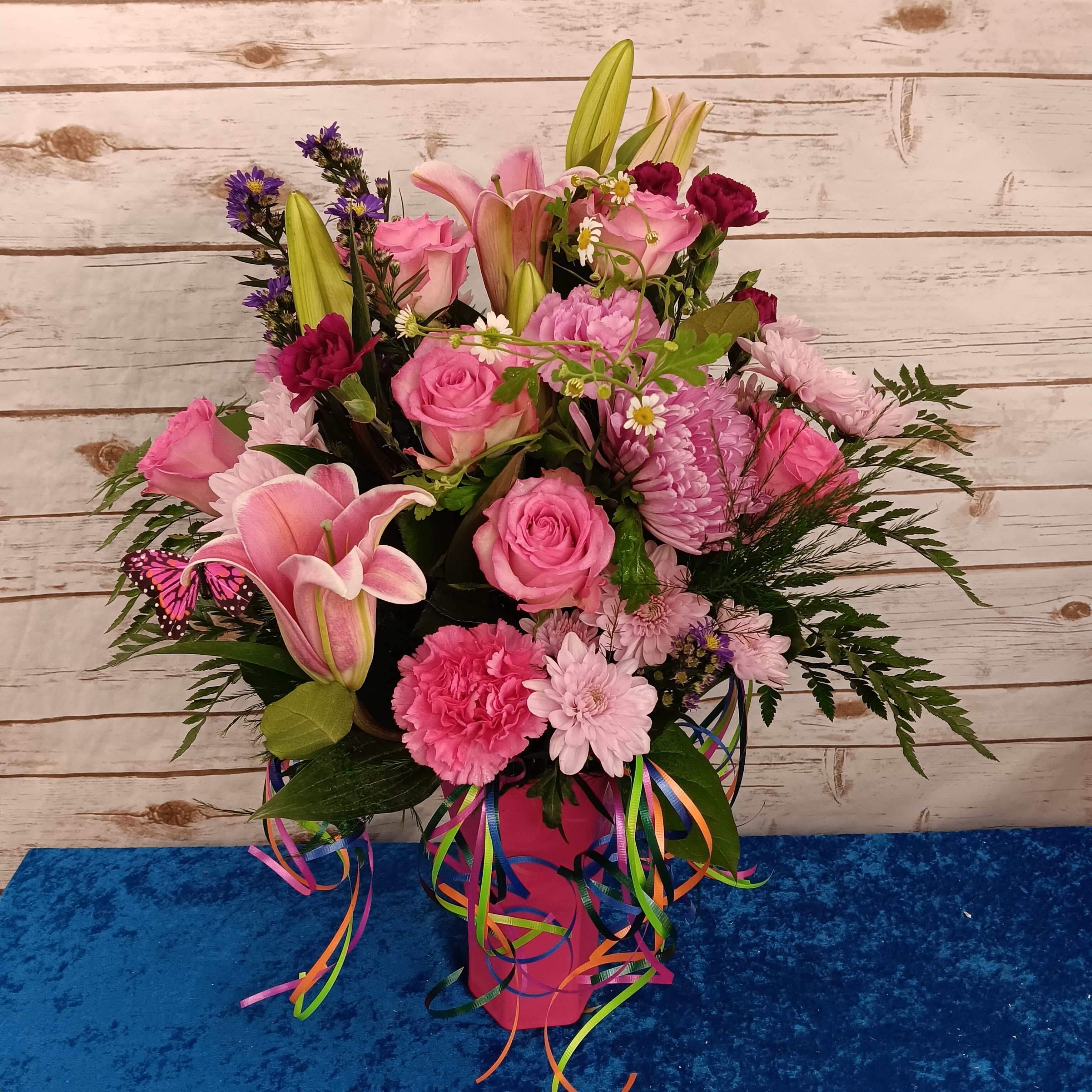 Fireworks in a Vase with a Butterfly
