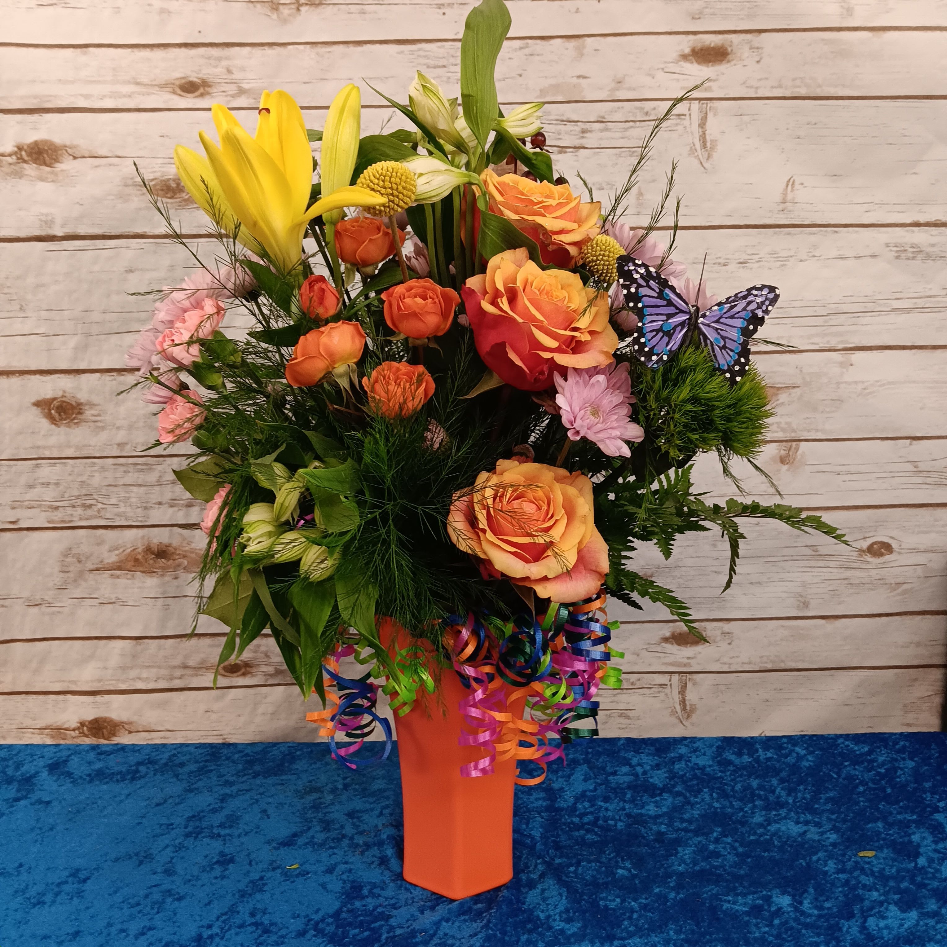 Fireworks in a Vase with a Butterfly