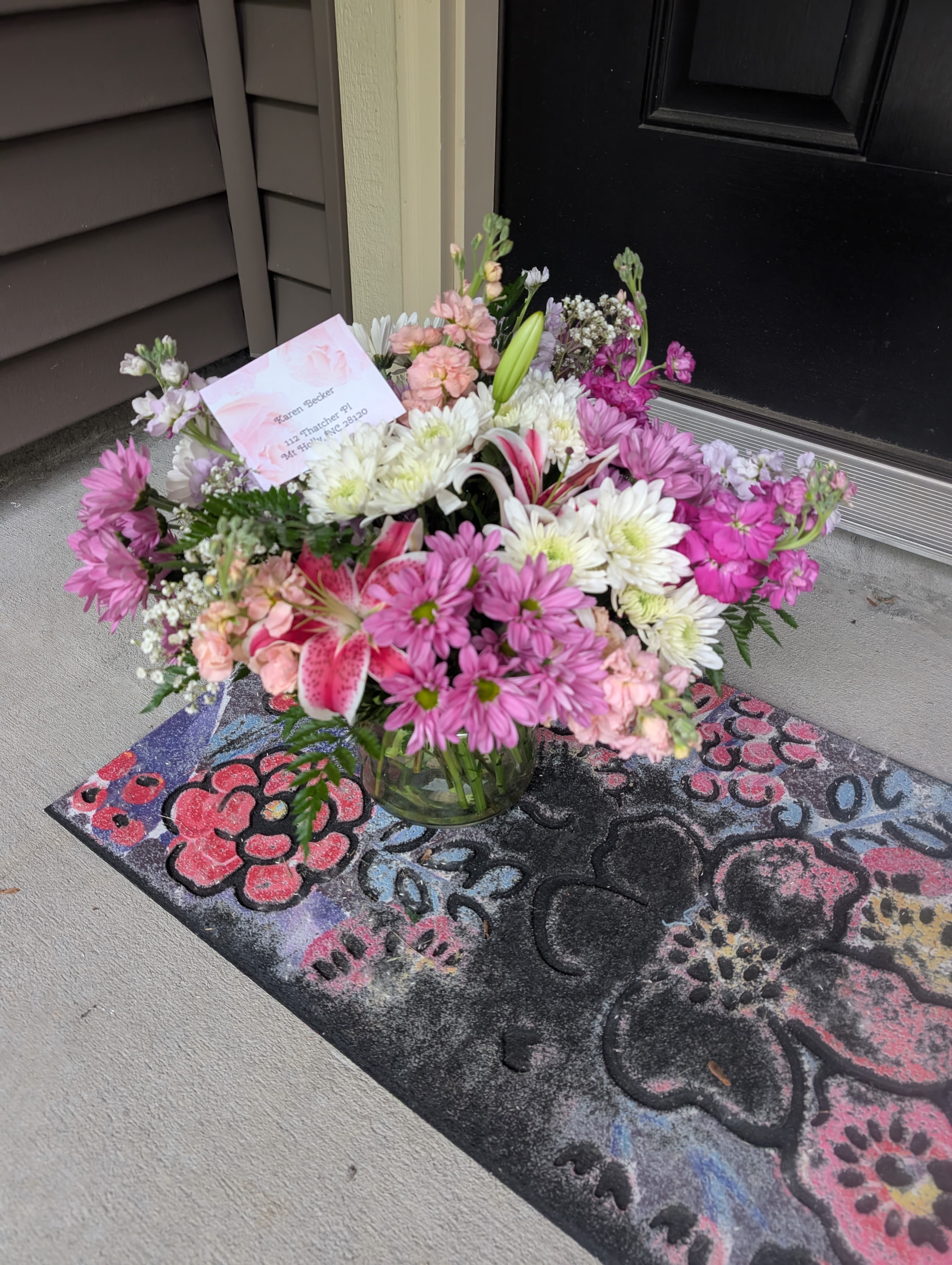 Blush & Lavender Lily Garden Vase