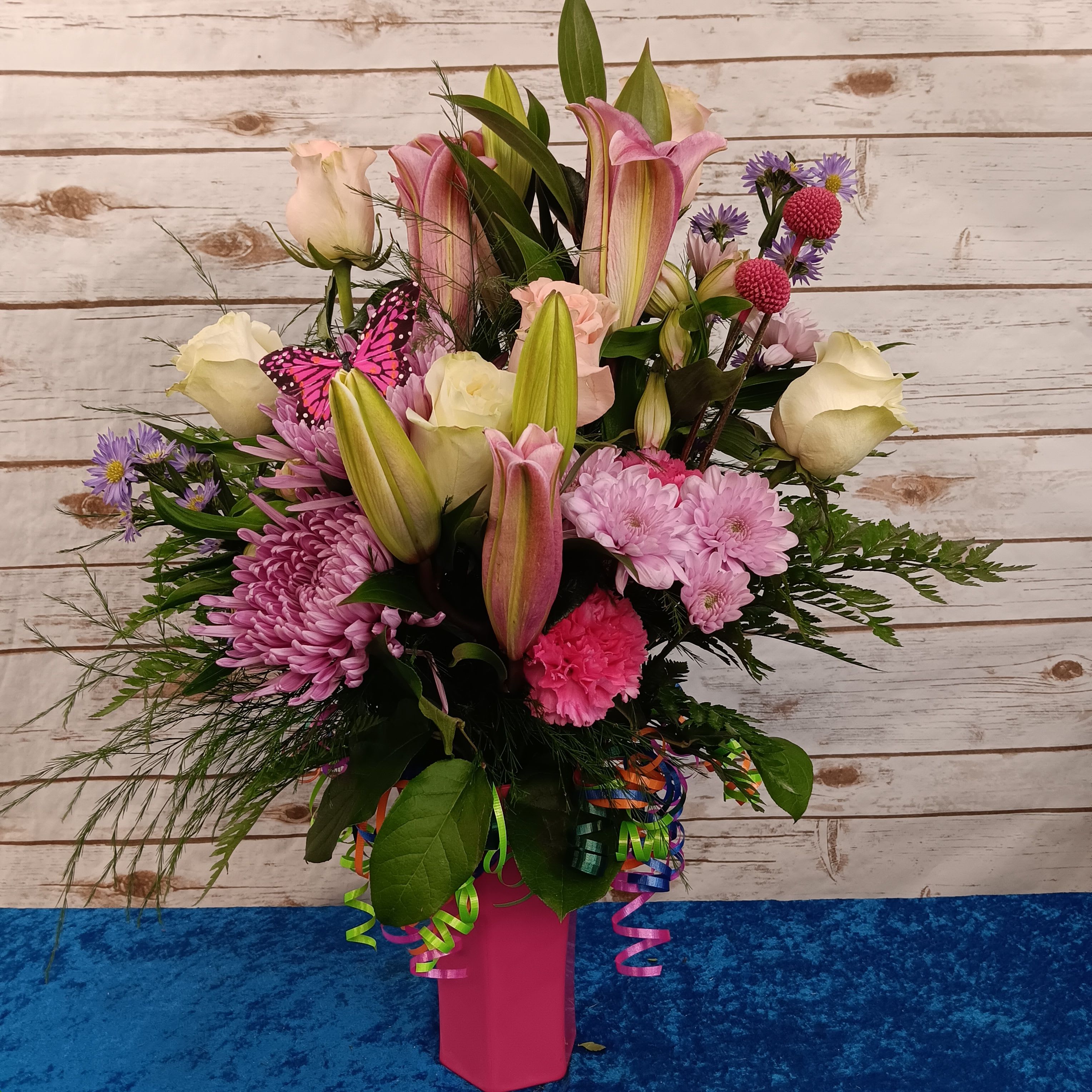 Fireworks in a Vase with a Butterfly