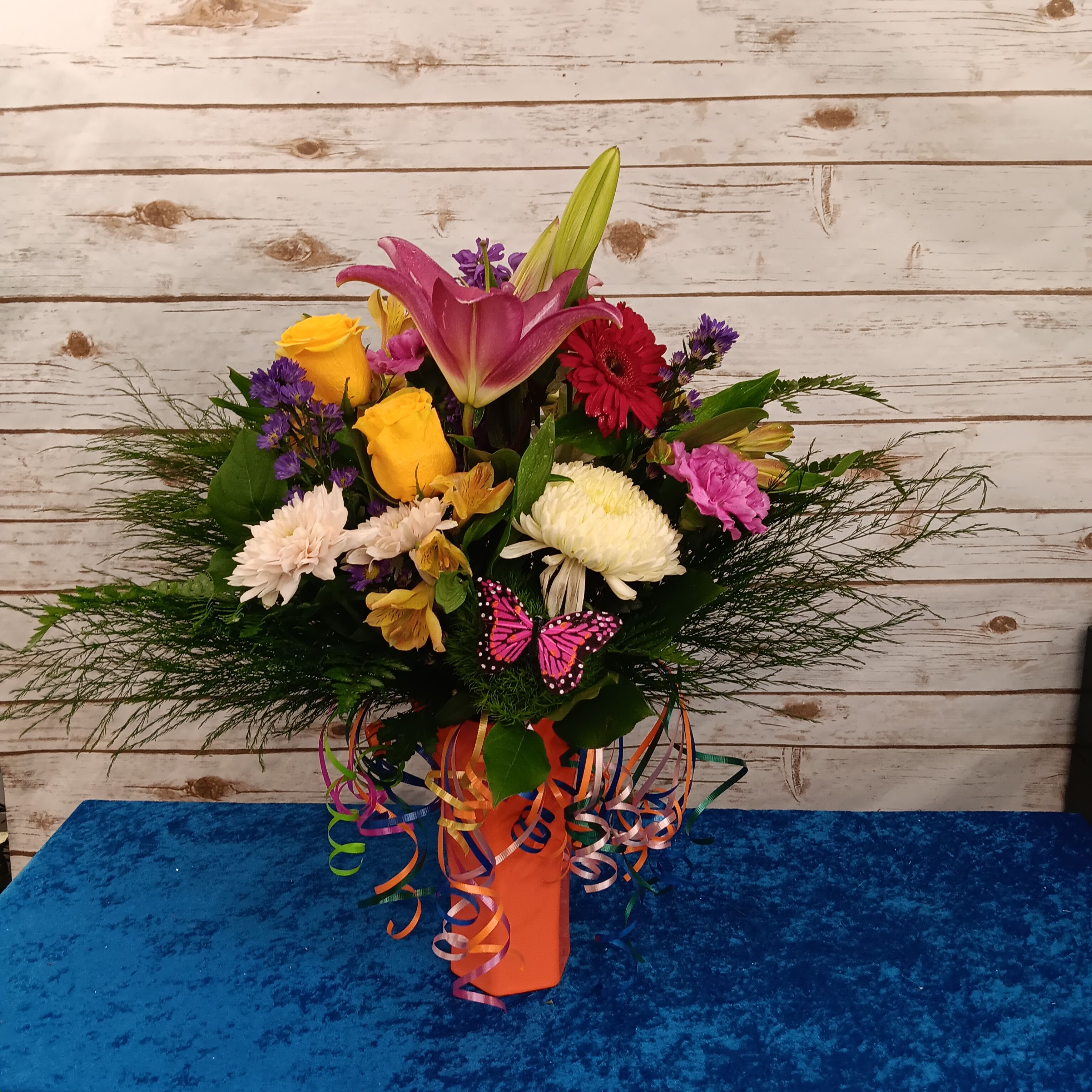 Fireworks in a Vase with a Butterfly