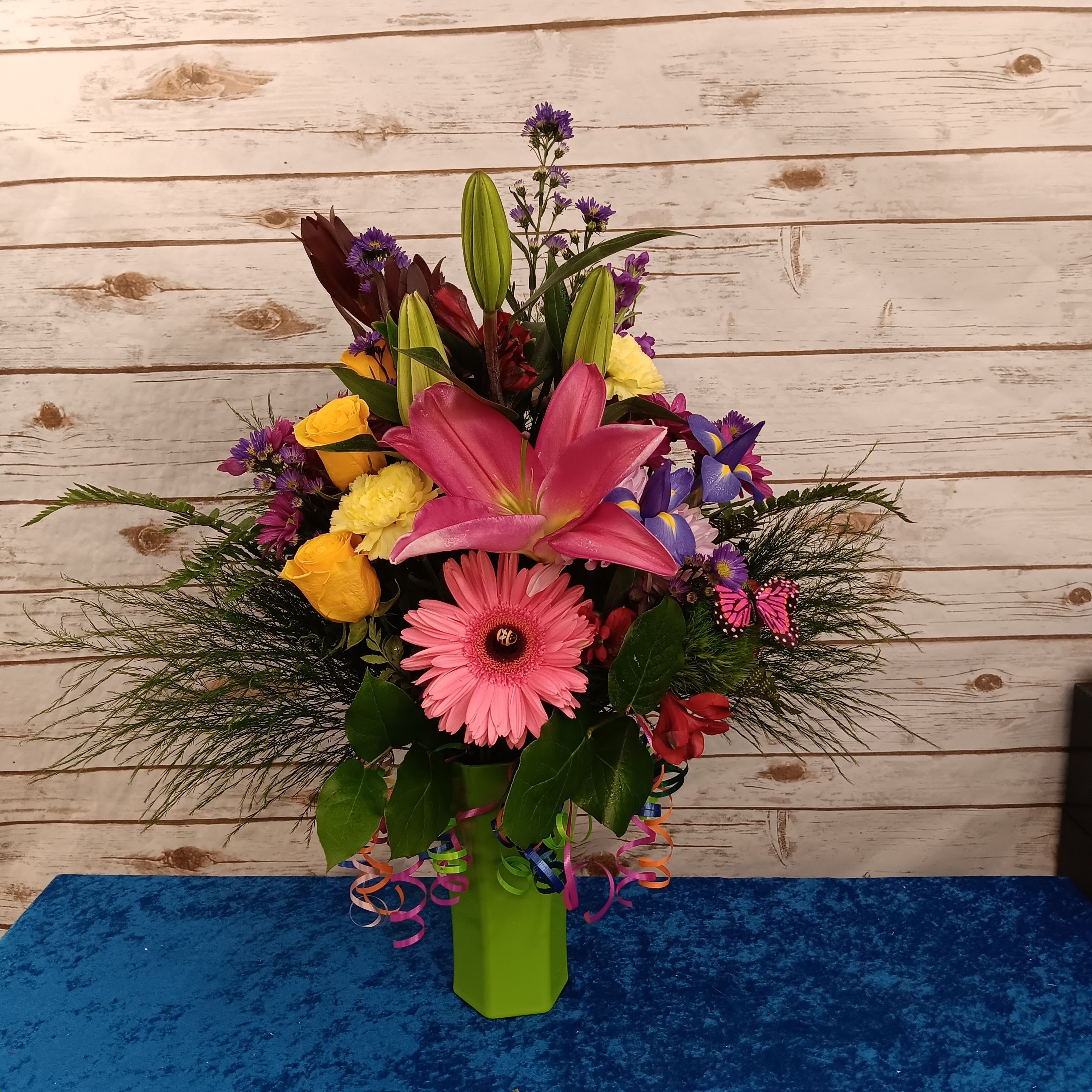 Fireworks in a Vase with a Butterfly