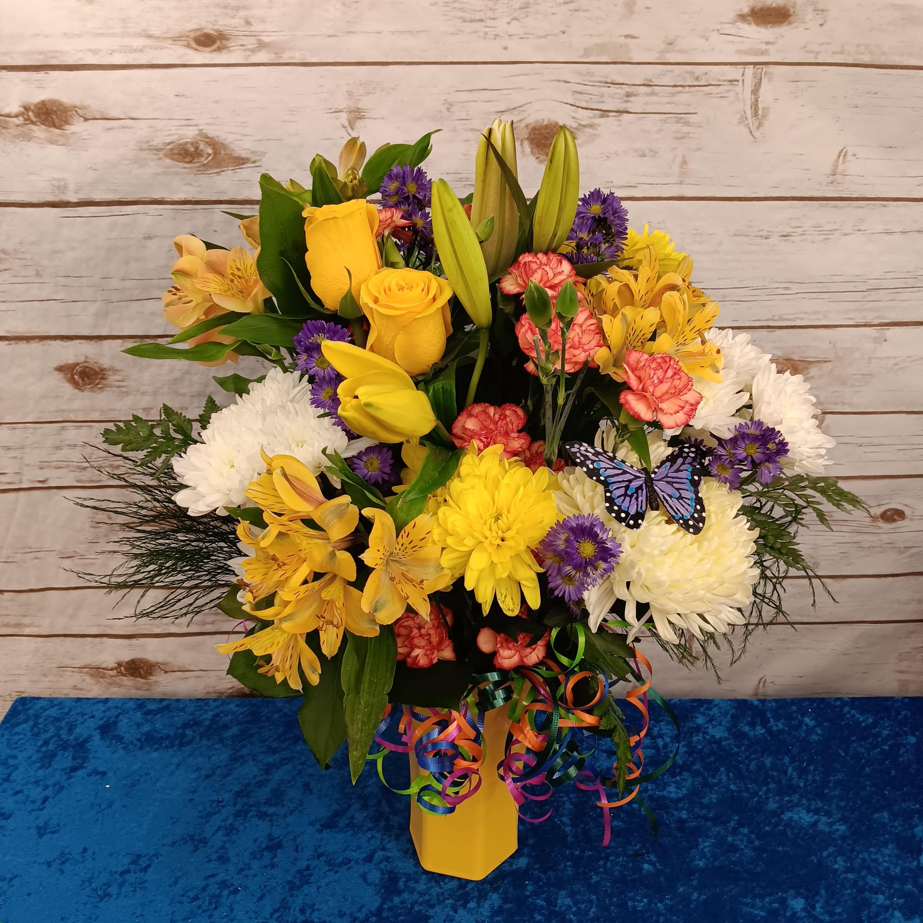 Fireworks in a Vase with a Butterfly