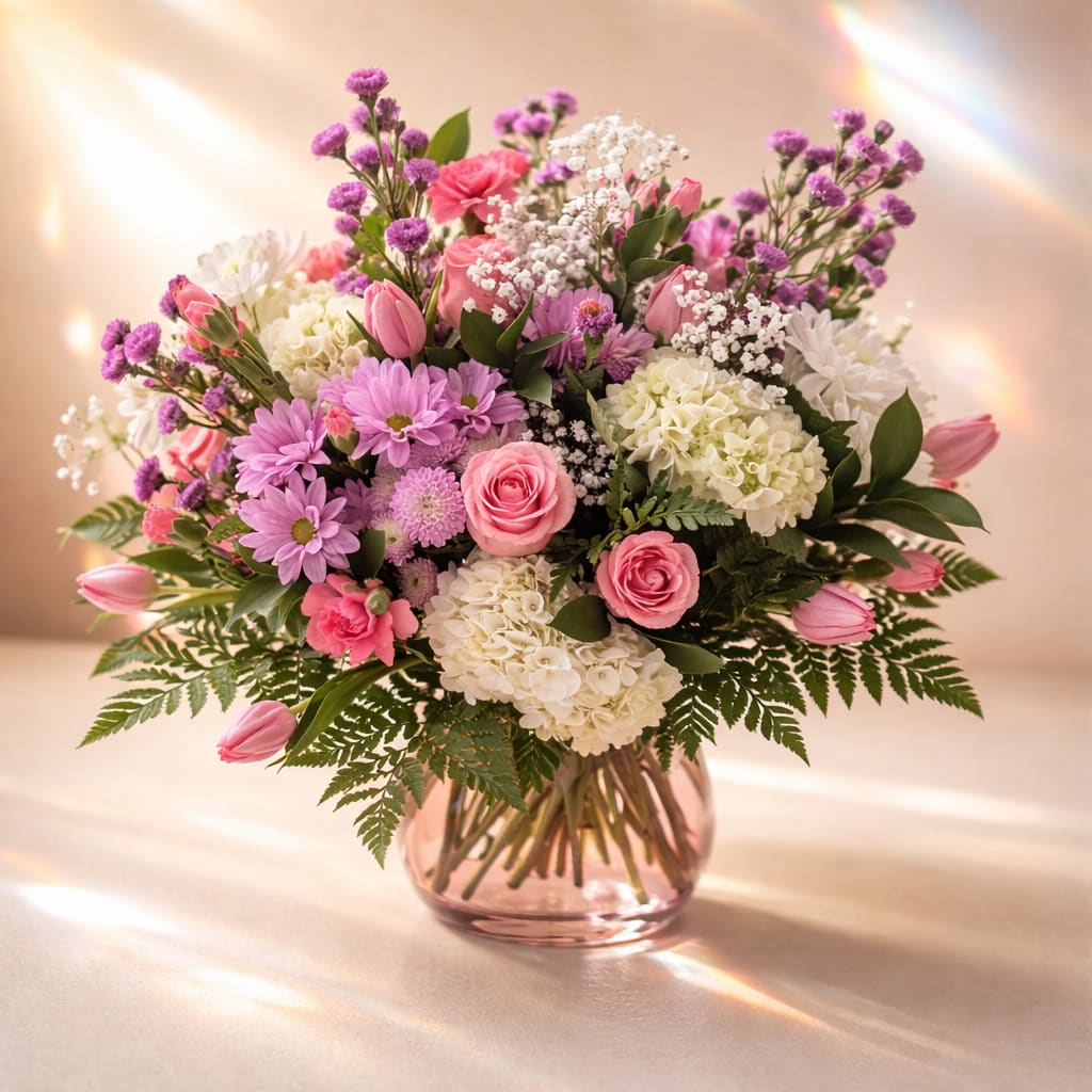 Blush Garden Hydrangea Rose Bouquet