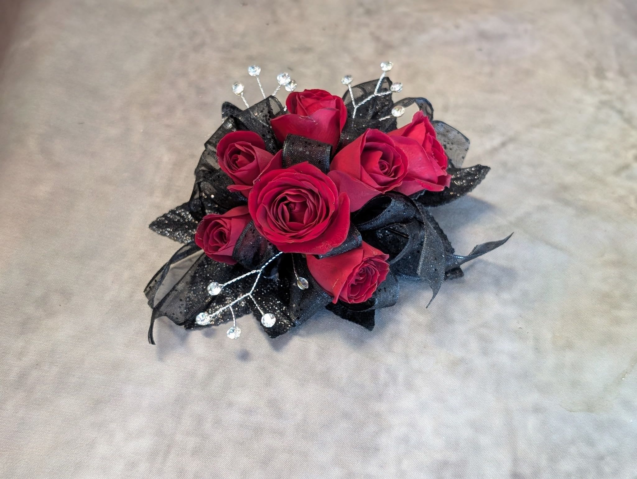 Red Mini-Rose Wrist Corsage