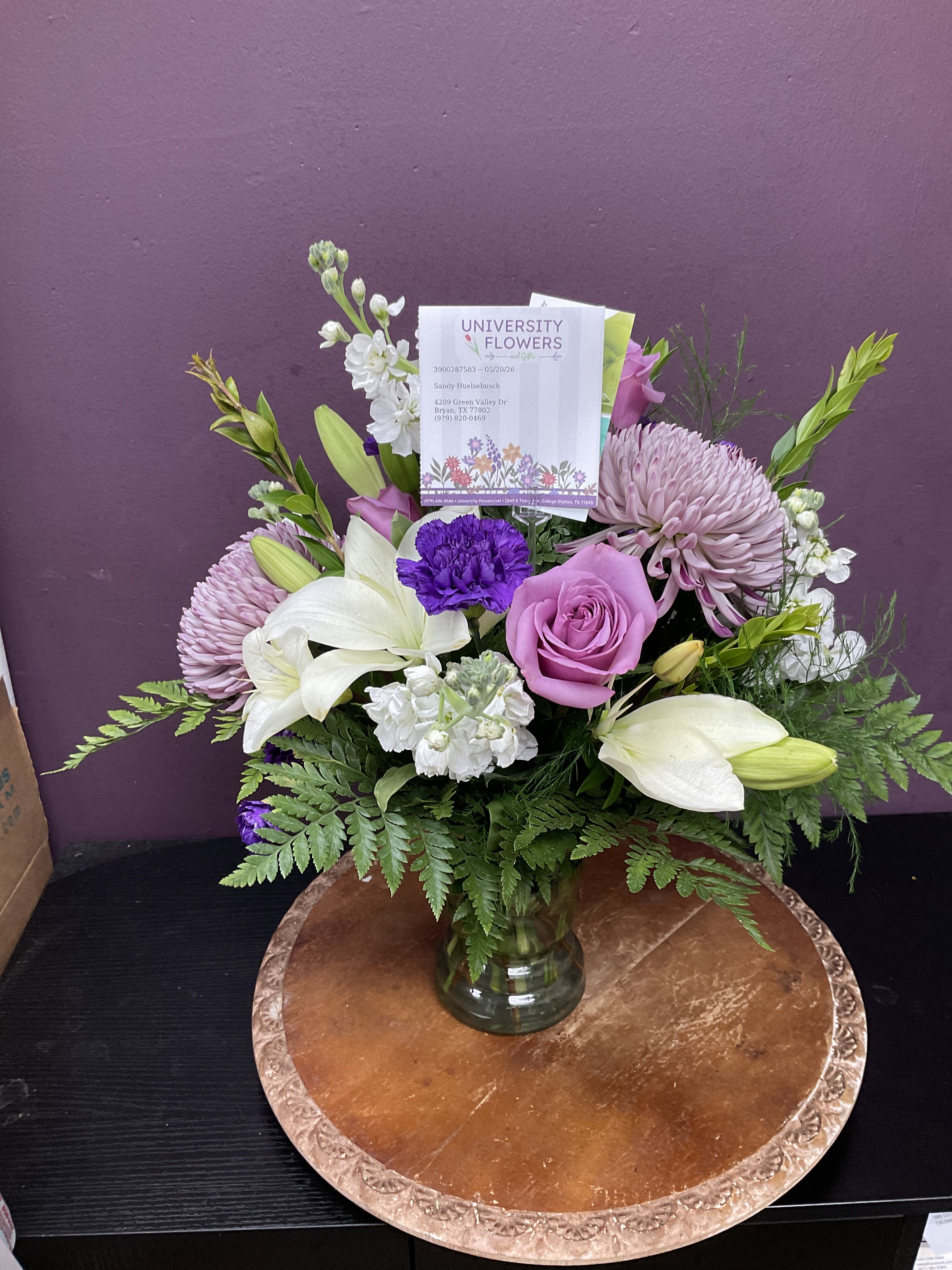 Sympathy Floral Arrangement In Vase