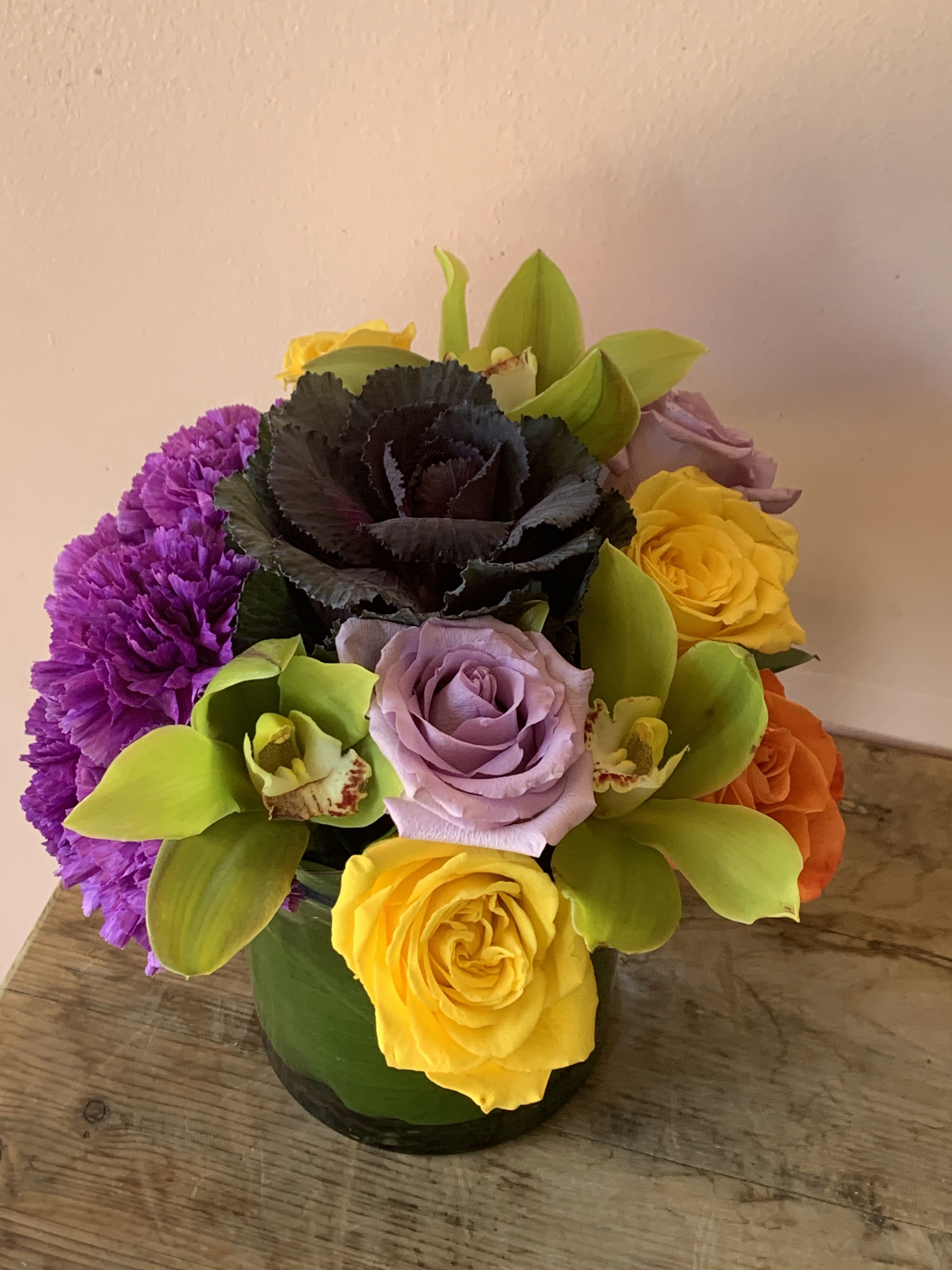 Cymbidiums and Roses Arrangement - W427