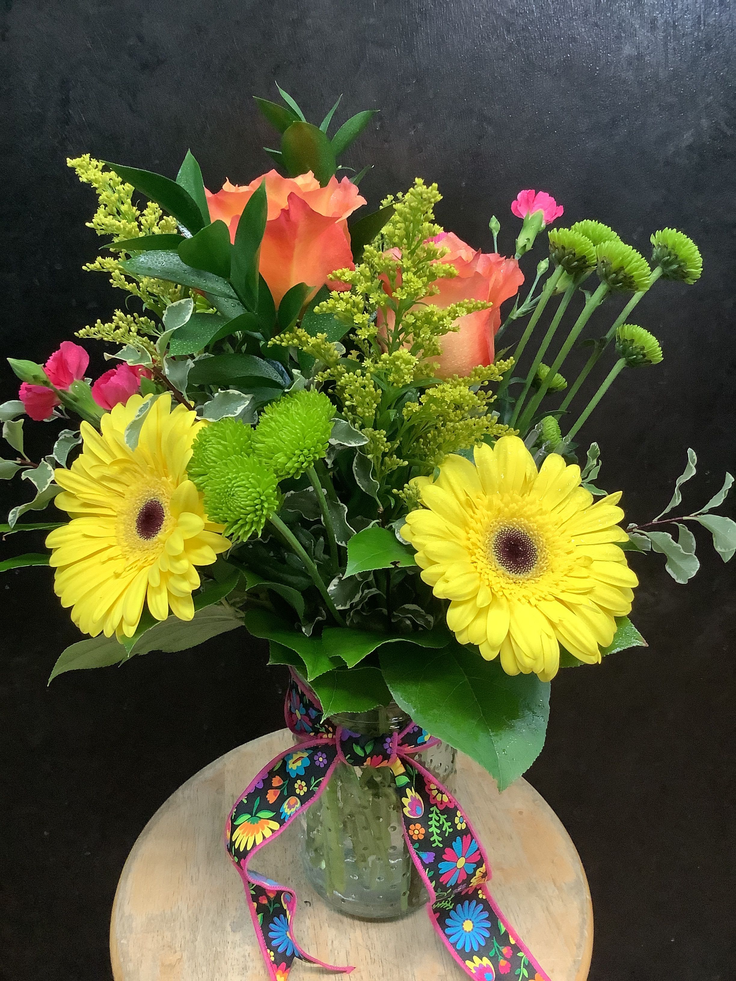 Happy in a vase