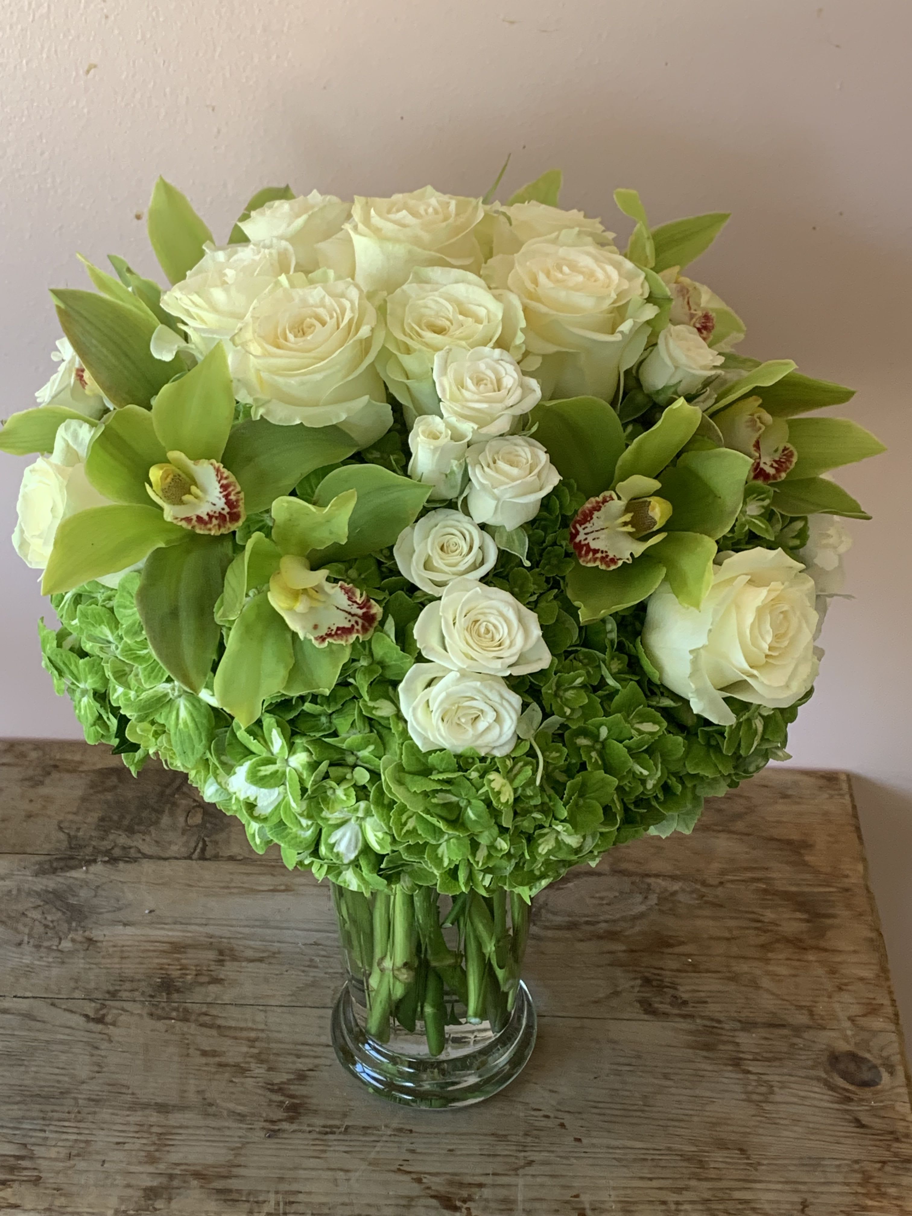 Elegant Green Cymbidium Orchids by Fillmore Florist in San Francisco | Artisan Exotic Flower Delivery in San Francisco